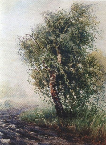 Денисов-Уральский Алексей Кузьмич "Березка в бурю" 1894 год.