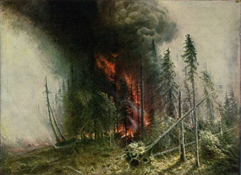 Денисов-Уральский Алексей Кузьмич (1864-1926) , Лесной пожар , 1900-е годы.