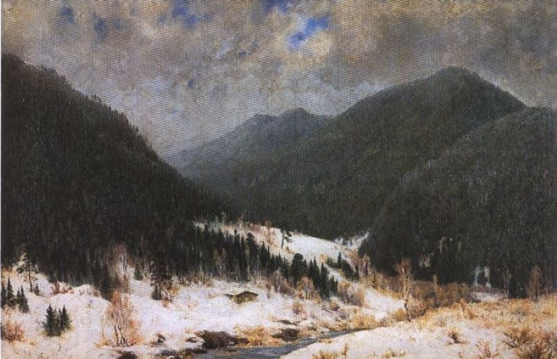 Денисов-Уральский Алексей Кузьмич (1864-1926) "Октябрь на Урале" 1914 год.