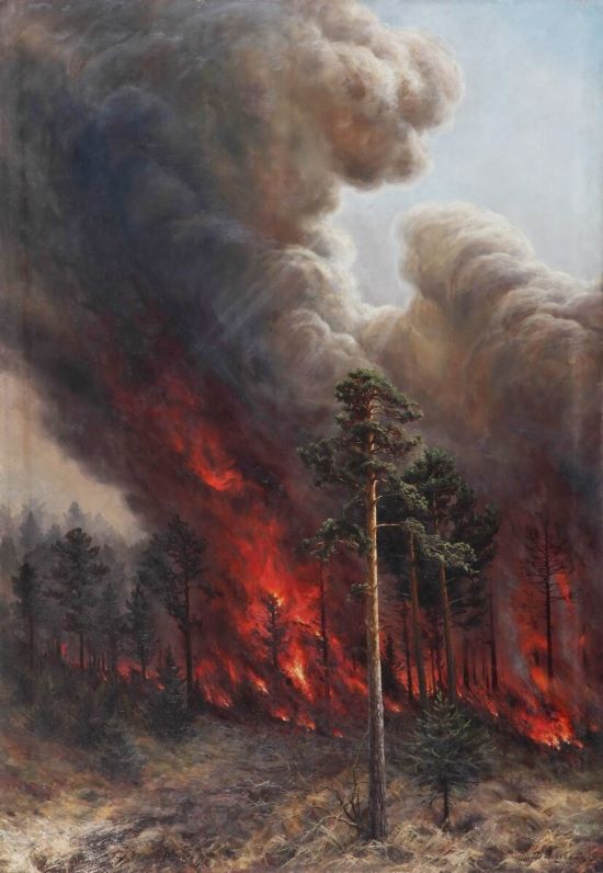 Денисов-Уральский "Лесной пожар" 1897. Пермская художественная галерея.