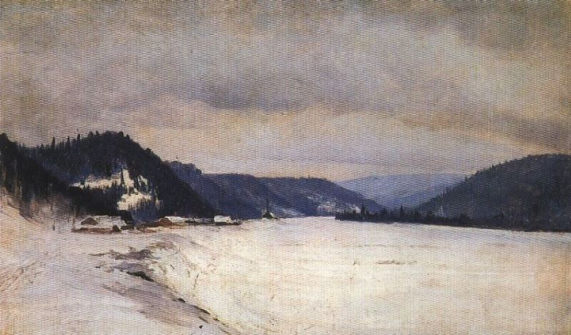 Денисов-Уральский "Река Чусовая зимой" 1901 год.