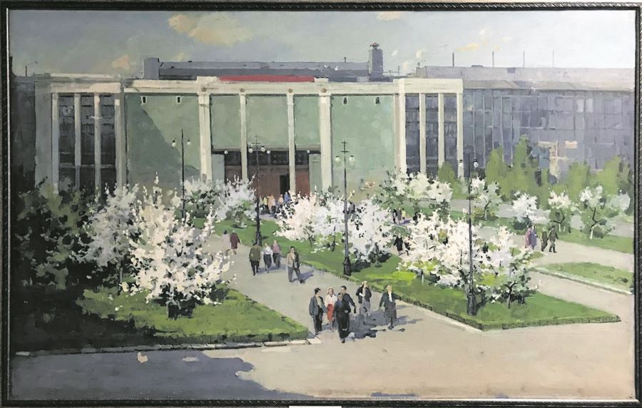 Неизвестный художник. Яблони в цвету. Первая половина 1950-х годов