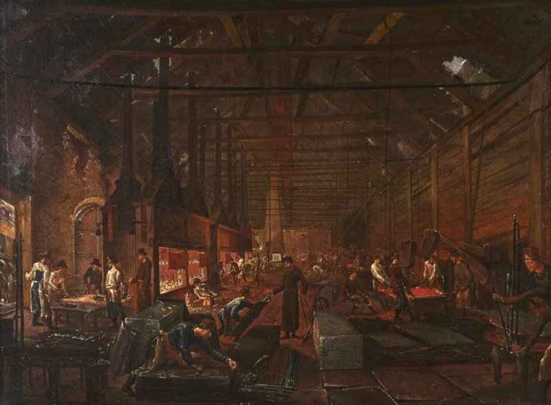 П. Ф. Худояров. Листобойный цех. Первая половина XIX века. Нижнетагильский музей-заповедник «Горнозаводской Урал».