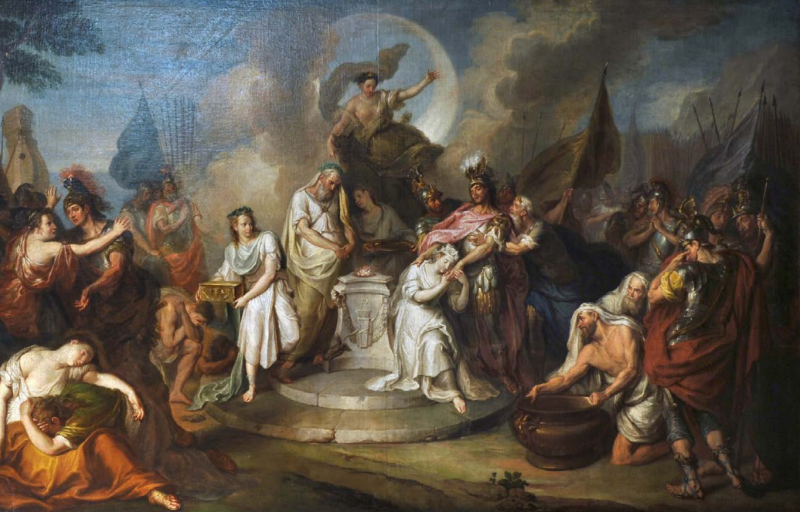 П. Ф. Худояров. Жертвоприношение Ифигении (с оригинала Ш.-А. Койпеля). 1830–1840-е.Нижнетагильский музей-заповедник «Горнозаводской Урал»